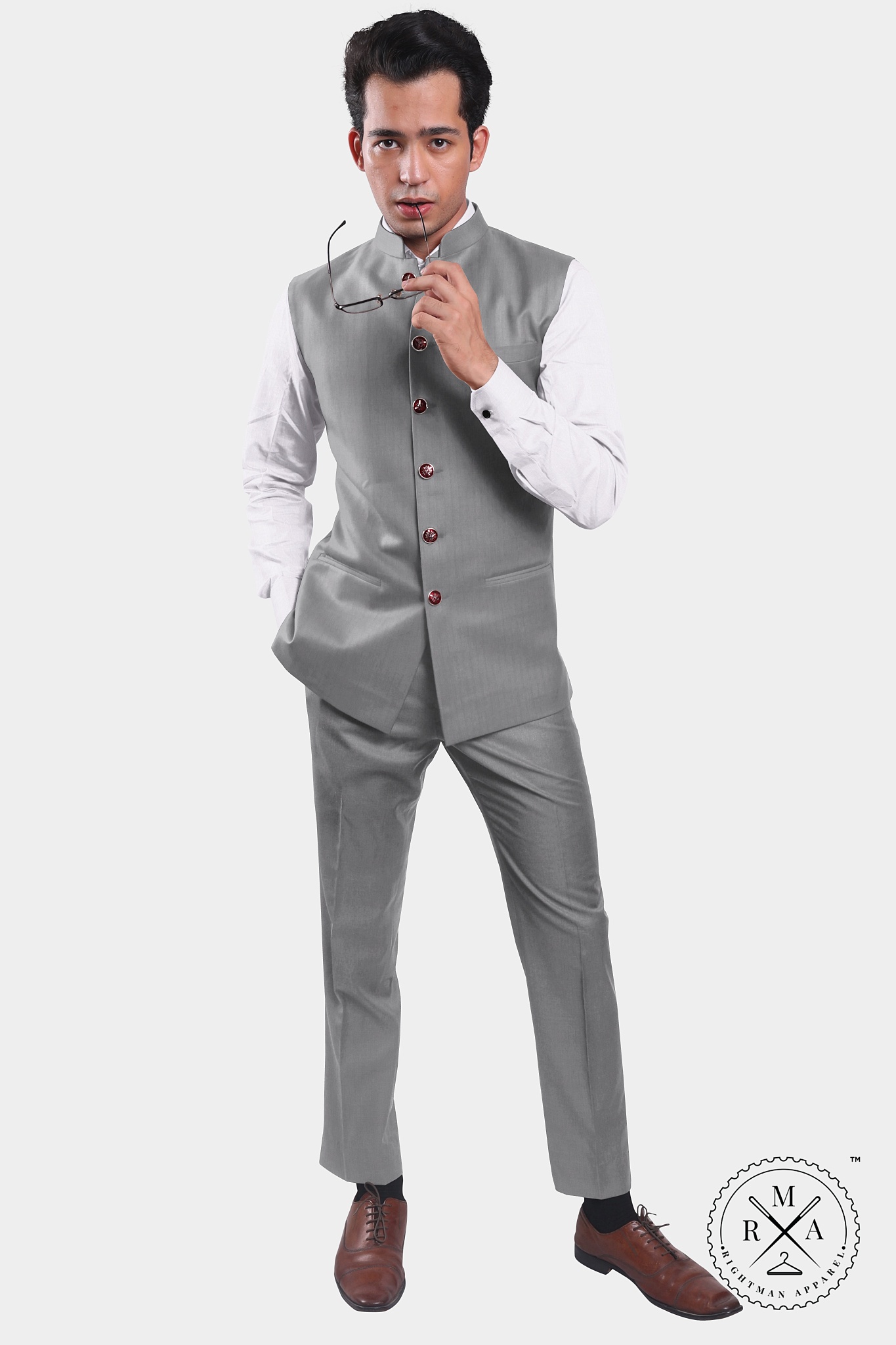 Plain Gray Half Jacket SU139